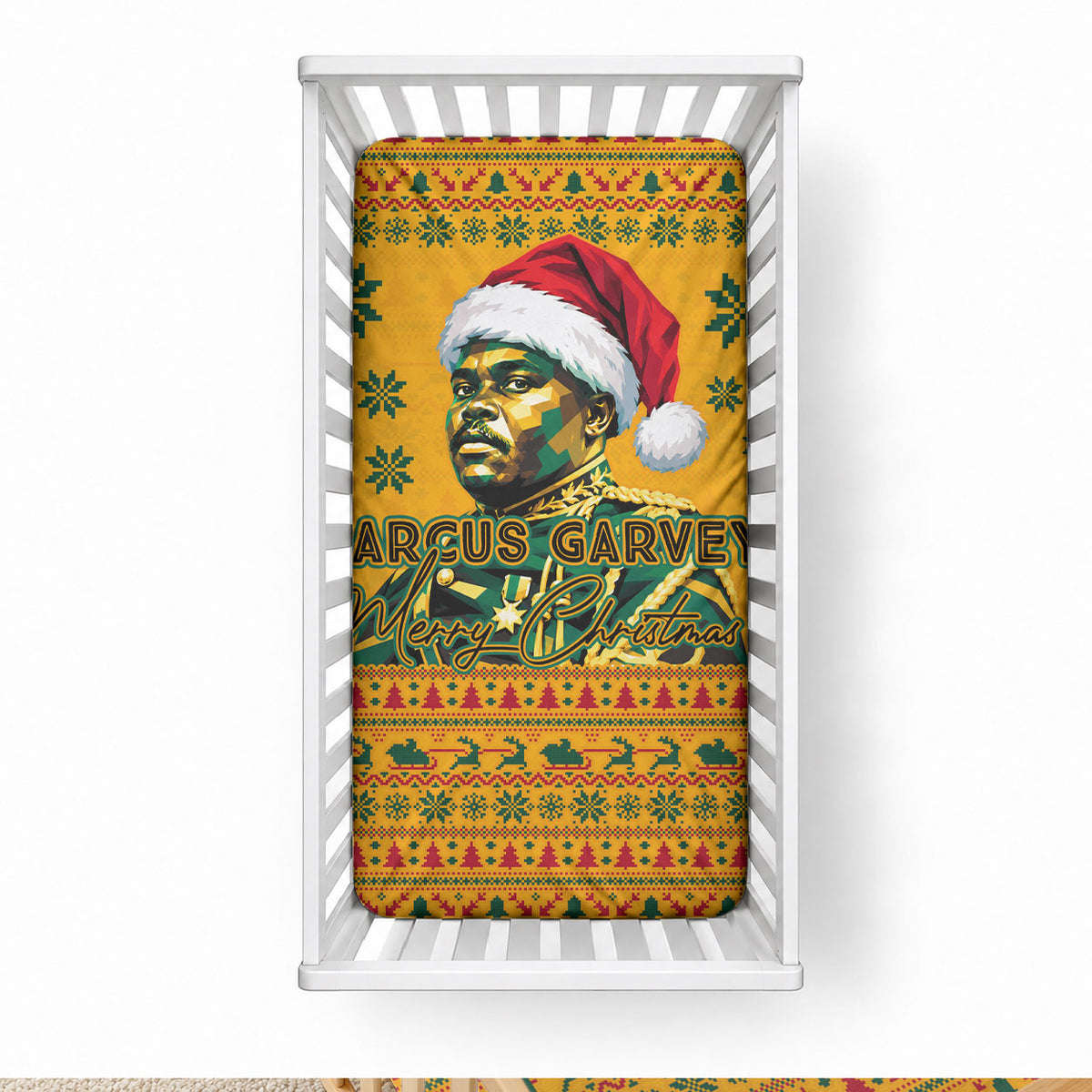 Marcus Garvey Christmas Baby Bed Cover Inspirational History Quote Ugly Knitted Pattern Festive