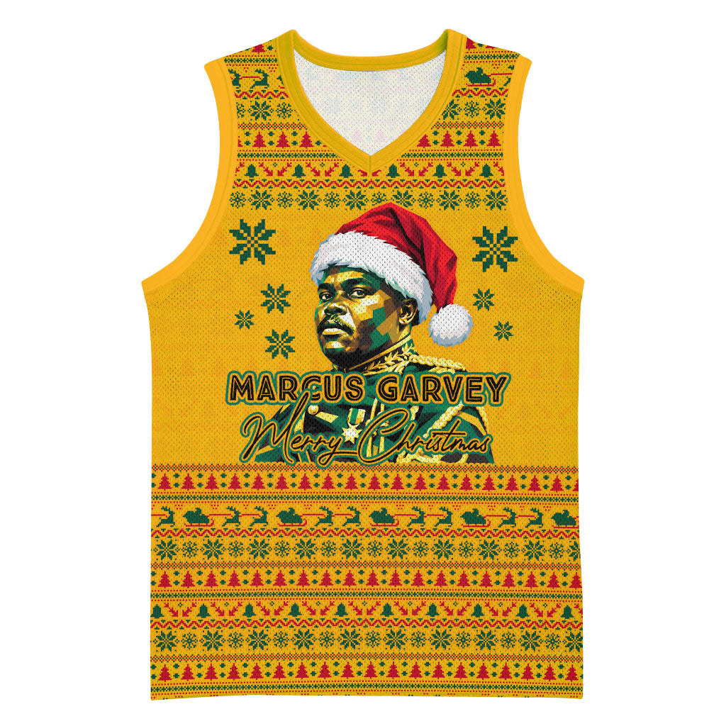 Marcus Garvey Christmas Basketball Jersey Inspirational History Quote Ugly Knitted Pattern Festive