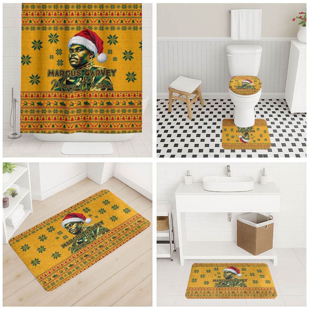 Marcus Garvey Christmas Bathroom Set Inspirational History Quote Ugly Knitted Pattern Festive