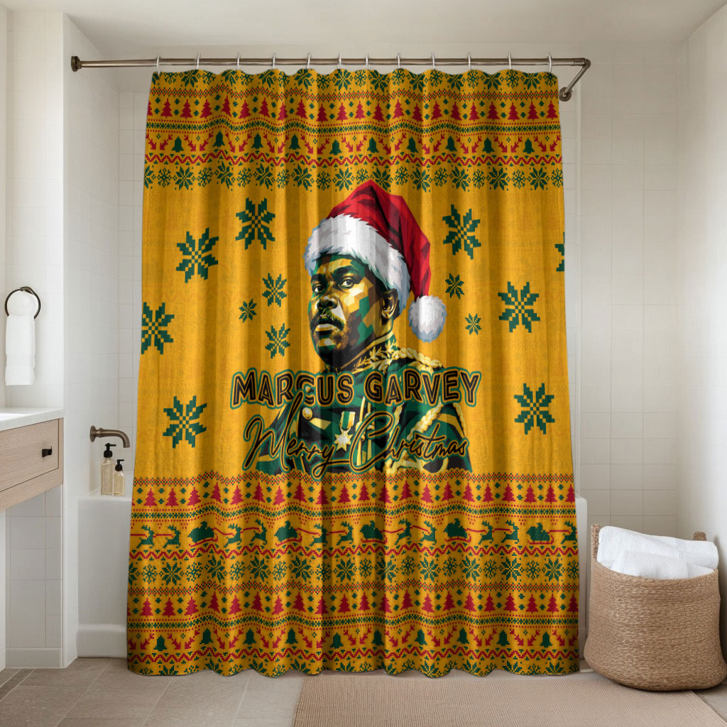 Marcus Garvey Christmas Bathroom Set Inspirational History Quote Ugly Knitted Pattern Festive