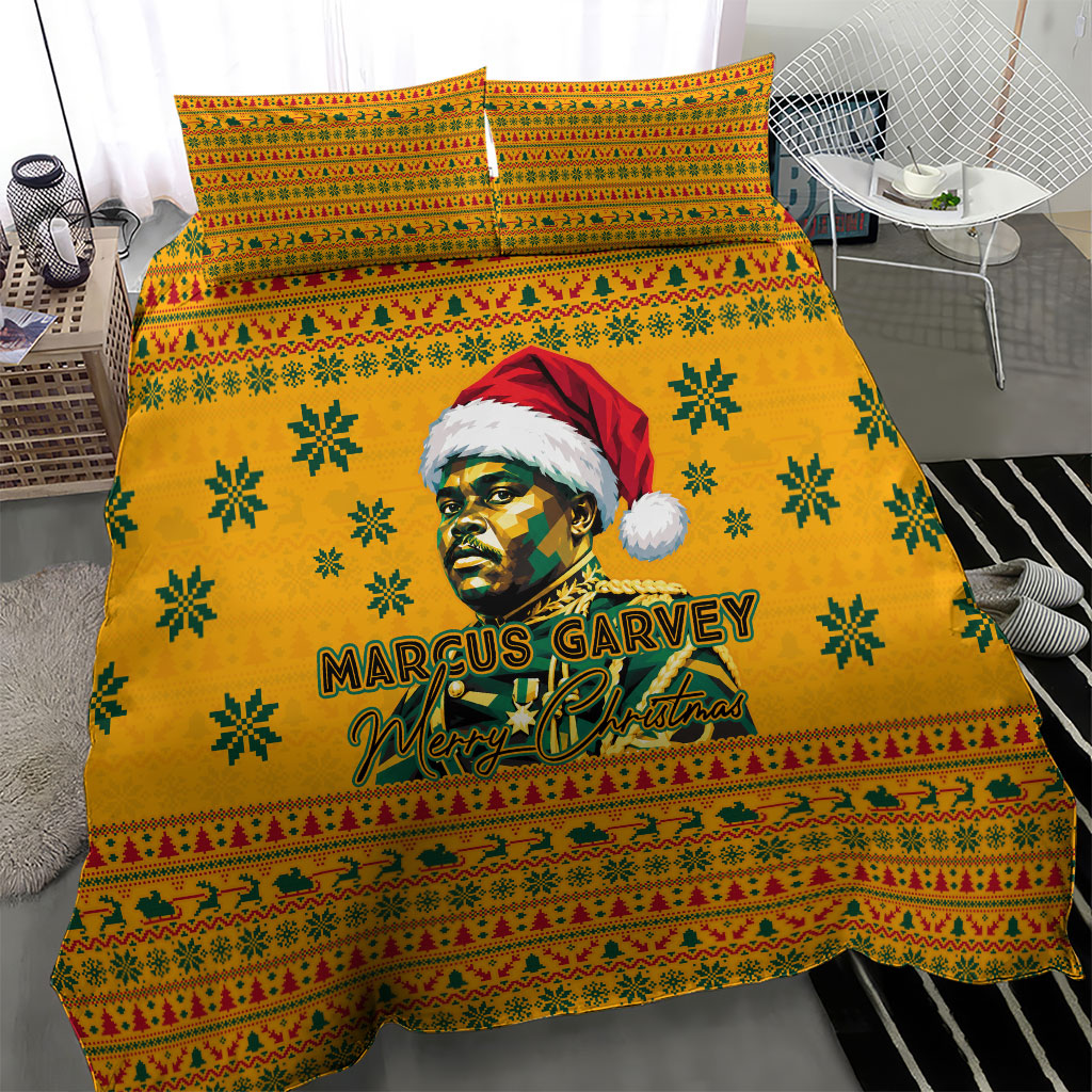 Marcus Garvey Christmas Bedding Set Inspirational History Quote Ugly Knitted Pattern Festive