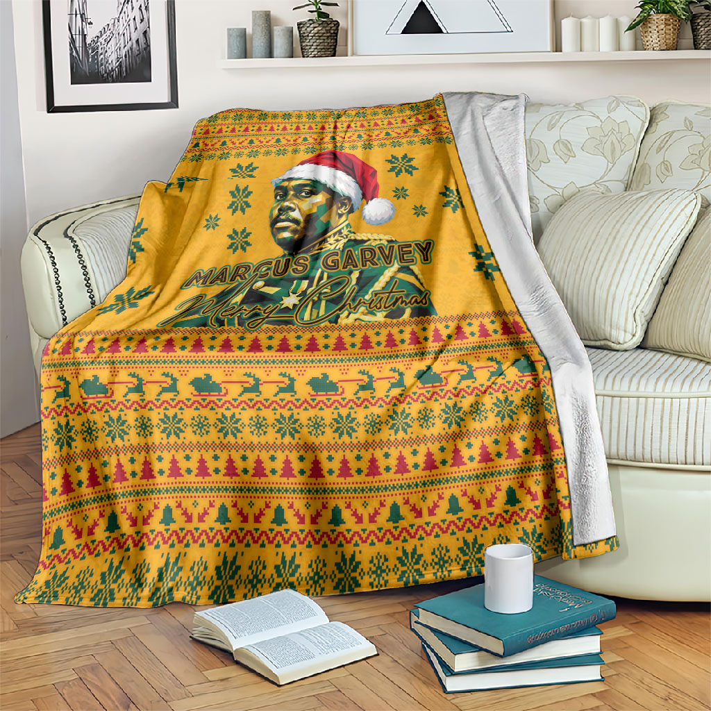 Marcus Garvey Christmas Blanket Inspirational History Quote Ugly Knitted Pattern Festive