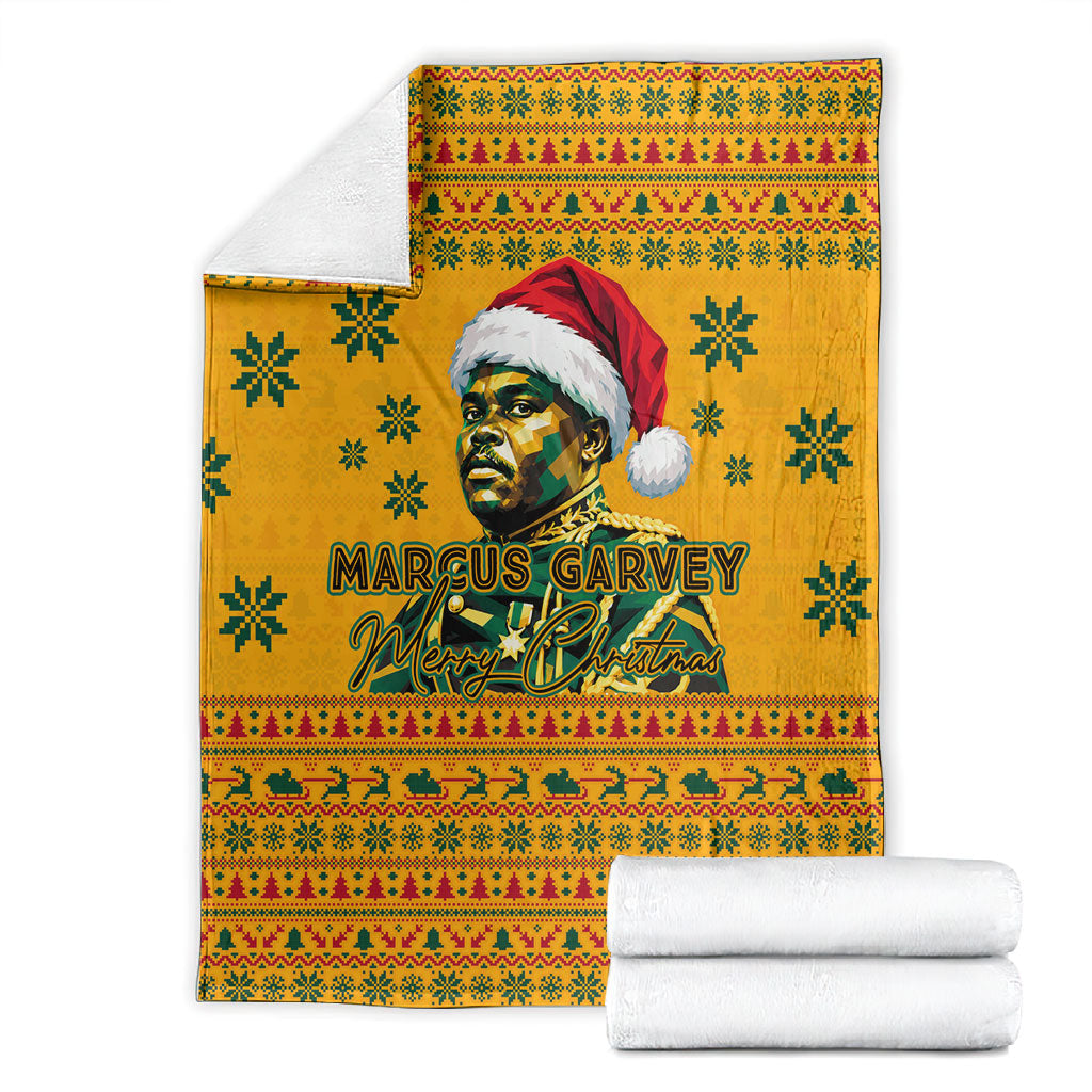 Marcus Garvey Christmas Blanket Inspirational History Quote Ugly Knitted Pattern Festive