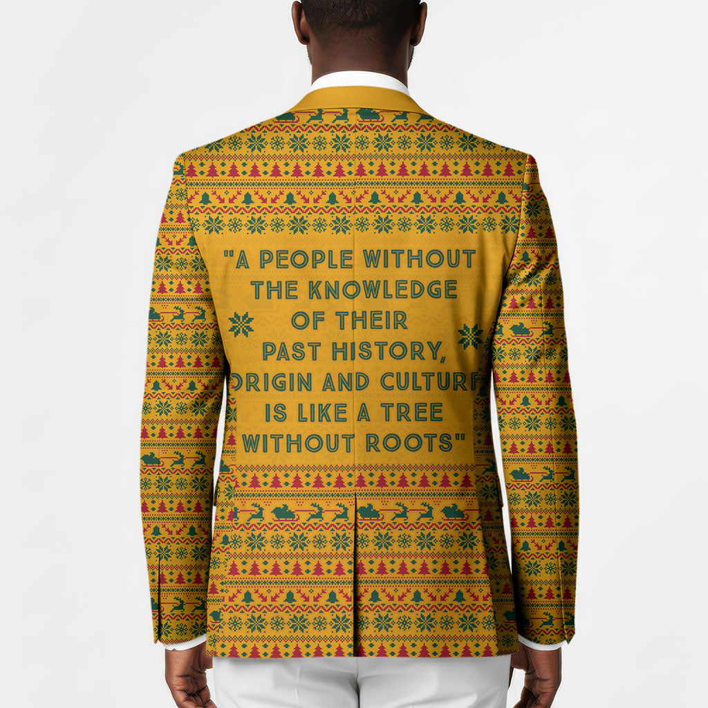 Marcus Garvey Christmas Blazer Inspirational History Quote Ugly Knitted Pattern Festive