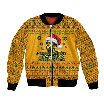 Marcus Garvey Christmas Bomber Jacket Inspirational History Quote Ugly Knitted Pattern Festive