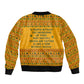 Marcus Garvey Christmas Bomber Jacket Inspirational History Quote Ugly Knitted Pattern Festive