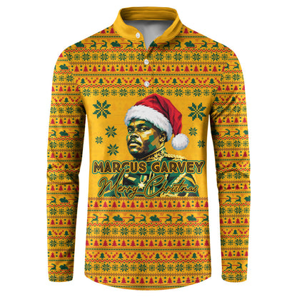 Marcus Garvey Christmas Button Sweatshirt Inspirational History Quote Ugly Knitted Pattern Festive