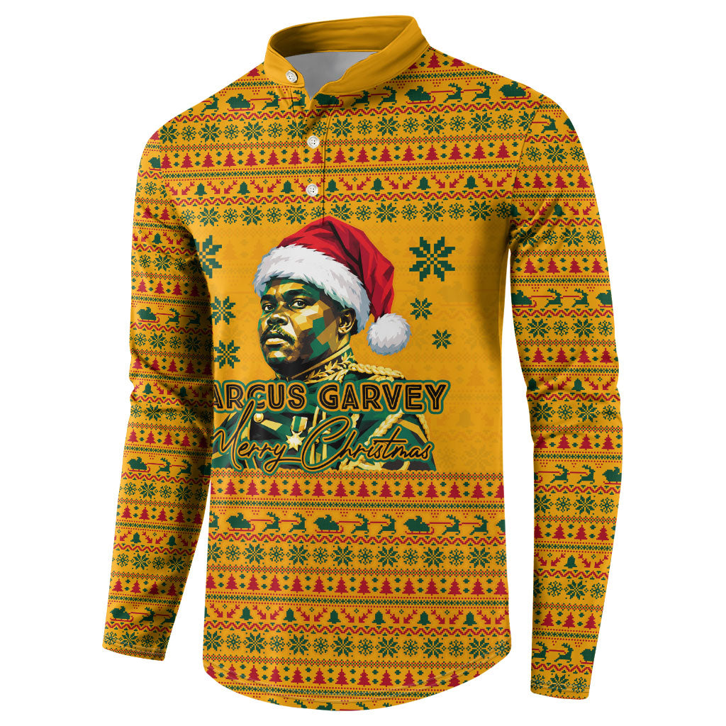 Marcus Garvey Christmas Button Sweatshirt Inspirational History Quote Ugly Knitted Pattern Festive