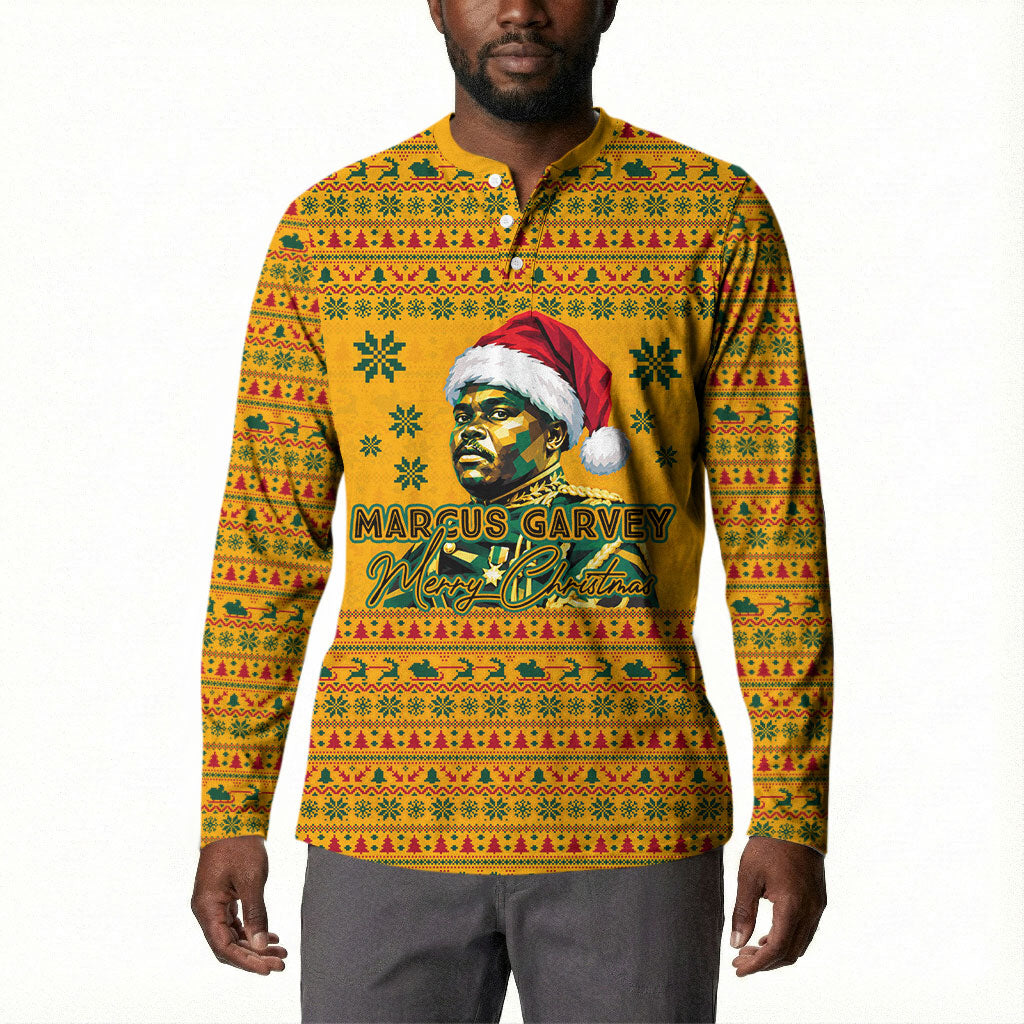 Marcus Garvey Christmas Button Sweatshirt Inspirational History Quote Ugly Knitted Pattern Festive