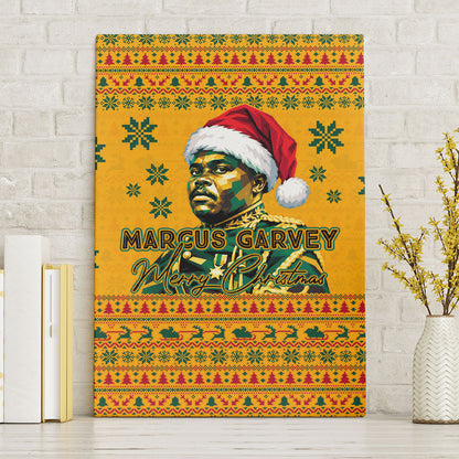 Marcus Garvey Christmas Canvas Wall Art Inspirational History Quote Ugly Knitted Pattern Festive