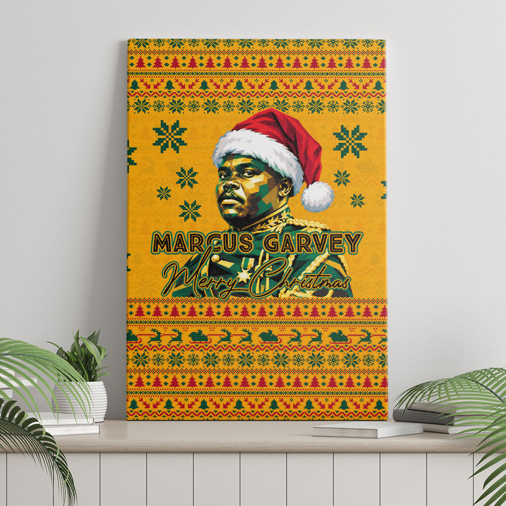 Marcus Garvey Christmas Canvas Wall Art Inspirational History Quote Ugly Knitted Pattern Festive