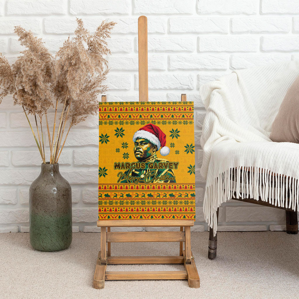 Marcus Garvey Christmas Canvas Wall Art Inspirational History Quote Ugly Knitted Pattern Festive
