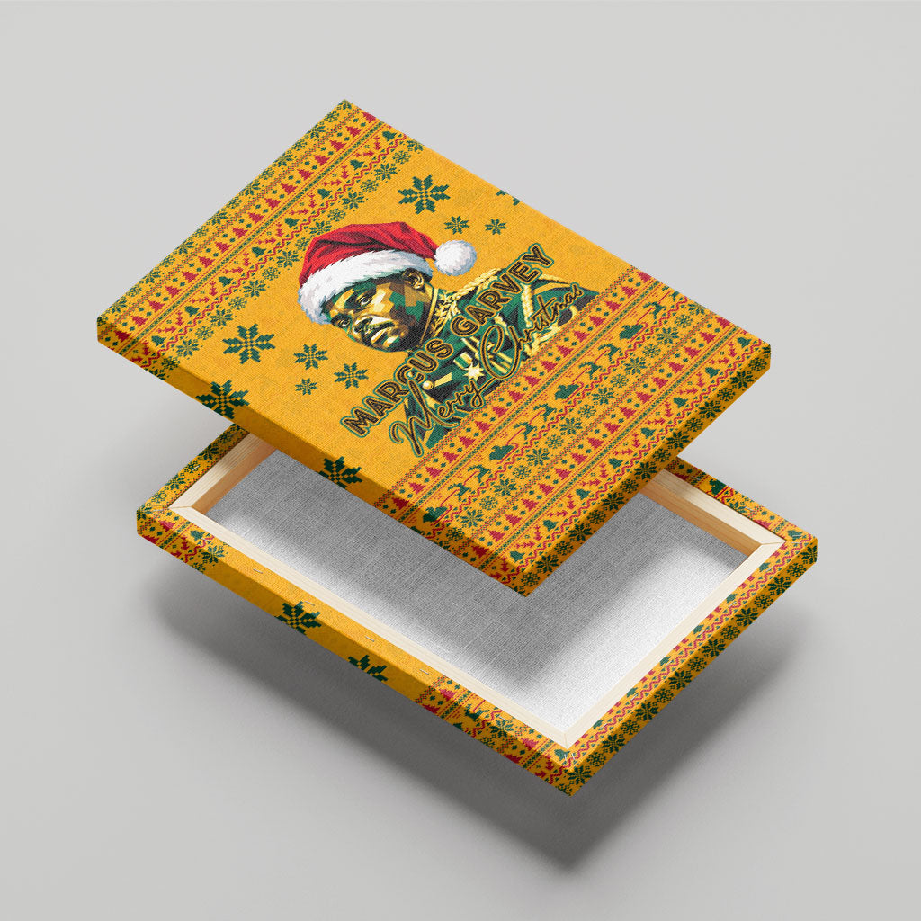 Marcus Garvey Christmas Canvas Wall Art Inspirational History Quote Ugly Knitted Pattern Festive