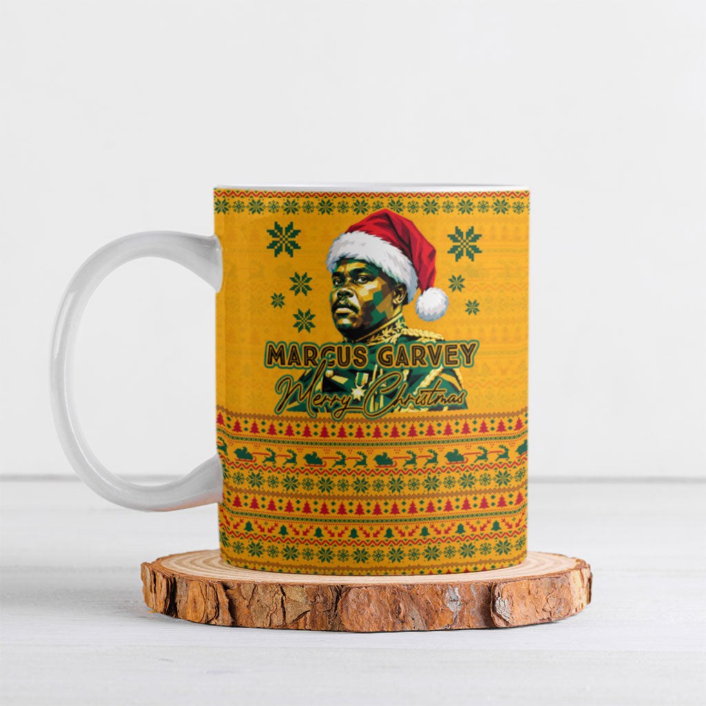 Marcus Garvey Christmas Ceramic Mug Inspirational History Quote Ugly Knitted Pattern Festive