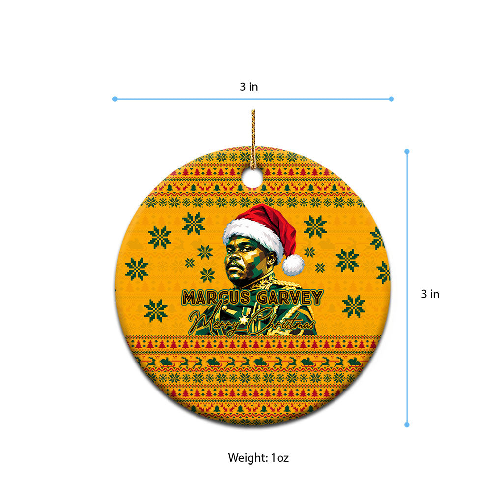 Marcus Garvey Christmas Ceramic Ornament Inspirational History Quote Ugly Knitted Pattern Festive
