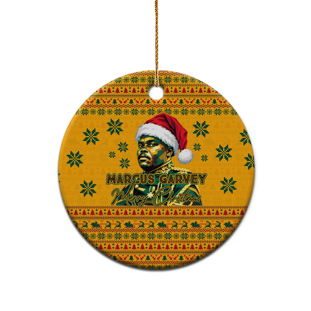 Marcus Garvey Christmas Ceramic Ornament Inspirational History Quote Ugly Knitted Pattern Festive