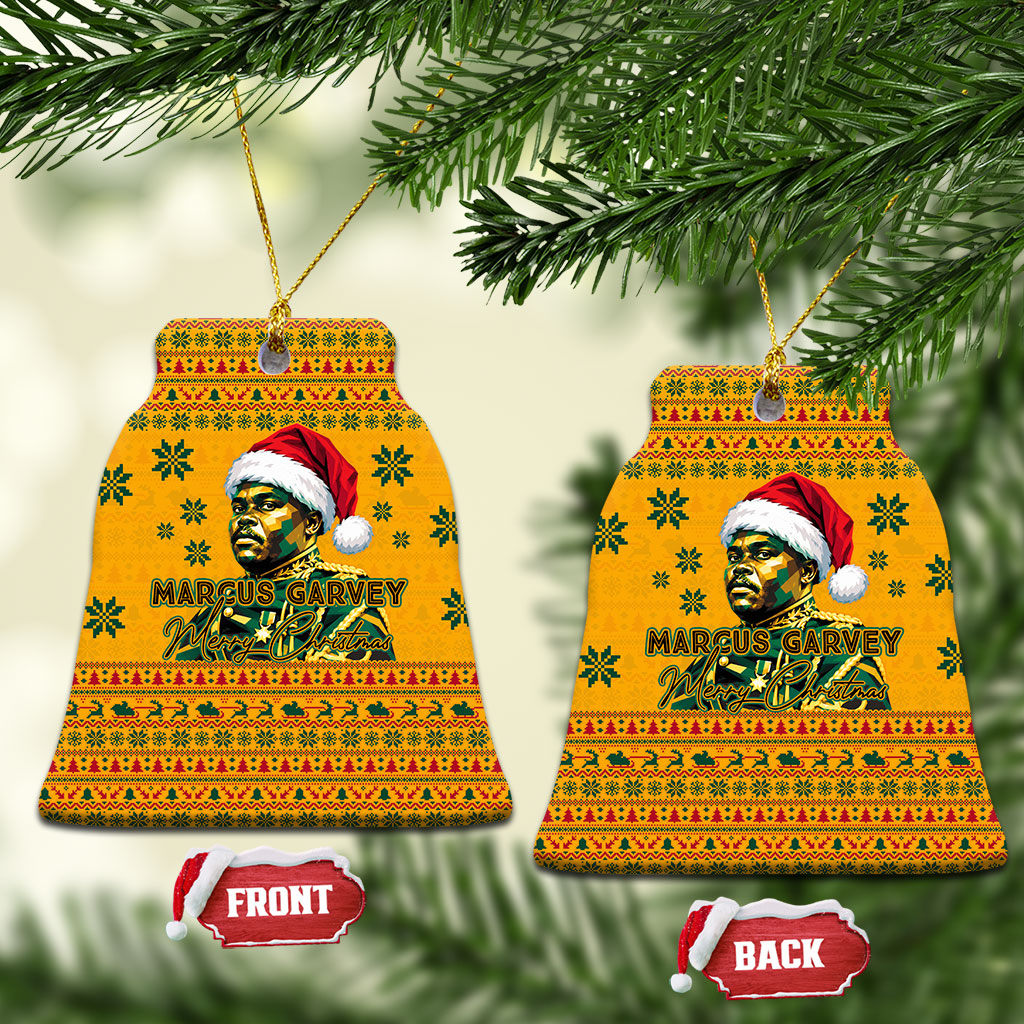 Marcus Garvey Christmas Ceramic Ornament Inspirational History Quote Ugly Knitted Pattern Festive