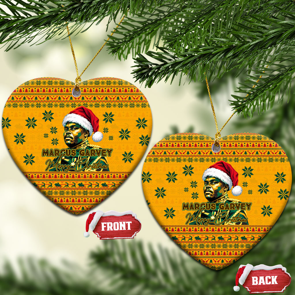 Marcus Garvey Christmas Ceramic Ornament Inspirational History Quote Ugly Knitted Pattern Festive