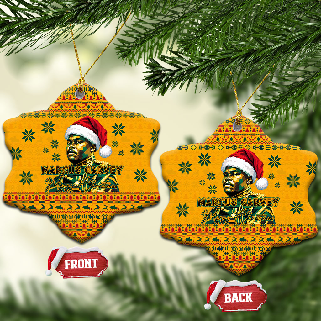 Marcus Garvey Christmas Ceramic Ornament Inspirational History Quote Ugly Knitted Pattern Festive