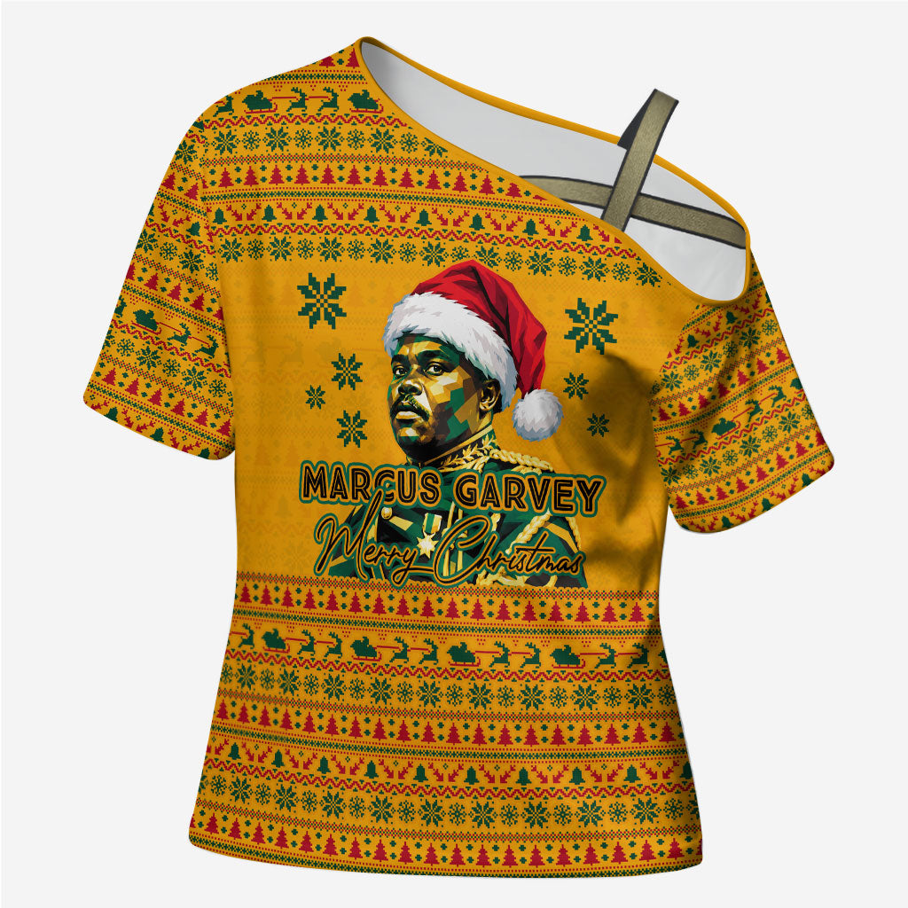 Marcus Garvey Christmas Cross Shoulder Shirt Inspirational History Quote Ugly Knitted Pattern Festive