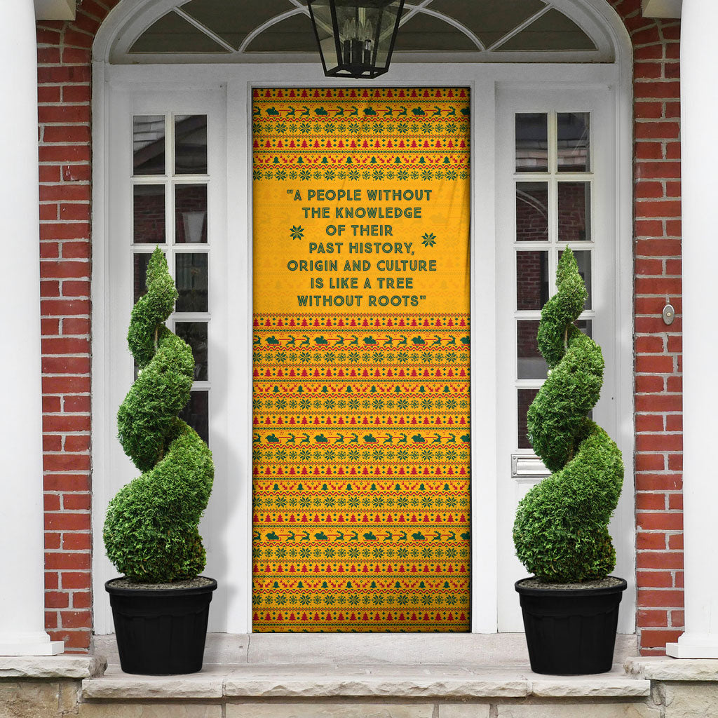 Marcus Garvey Christmas Door Cover Inspirational History Quote Ugly Knitted Pattern Festive