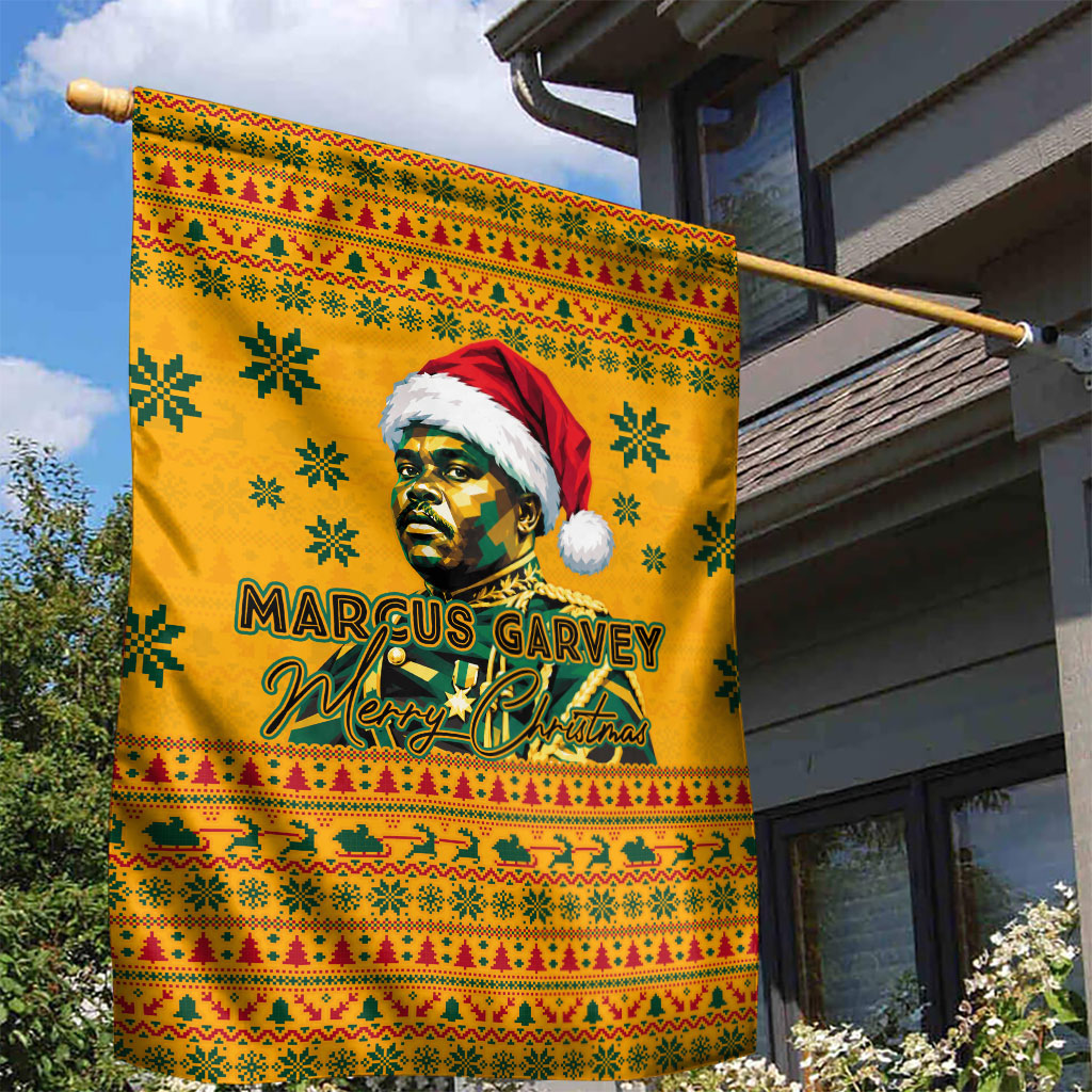 Marcus Garvey Christmas Garden Flag Inspirational History Quote Ugly Knitted Pattern Festive