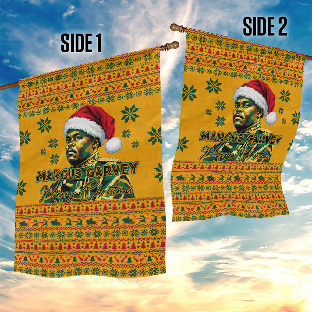 Marcus Garvey Christmas Garden Flag Inspirational History Quote Ugly Knitted Pattern Festive