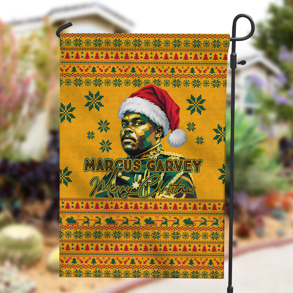 Marcus Garvey Christmas Garden Flag Inspirational History Quote Ugly Knitted Pattern Festive
