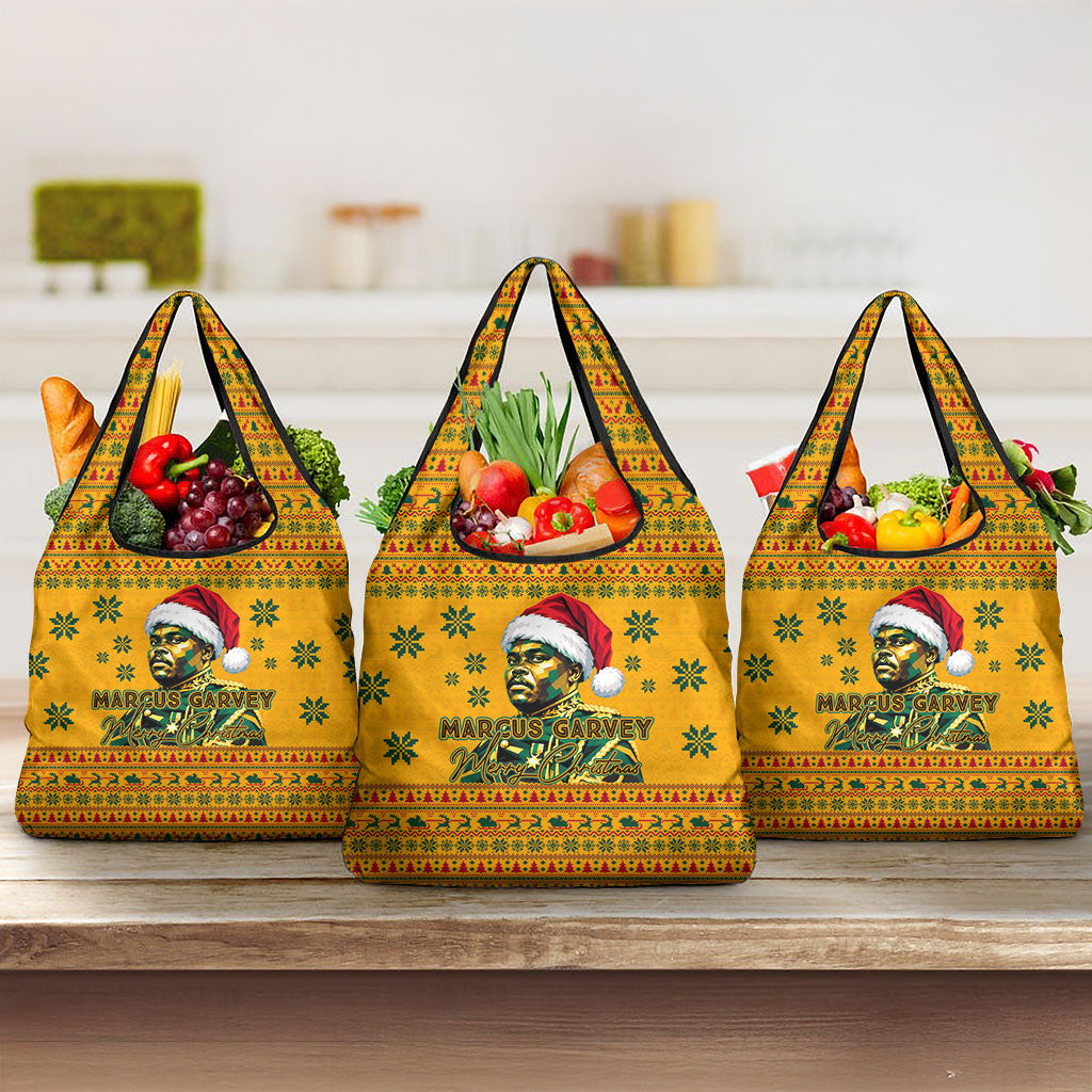 Marcus Garvey Christmas Grocery Bag Inspirational History Quote Ugly Knitted Pattern Festive