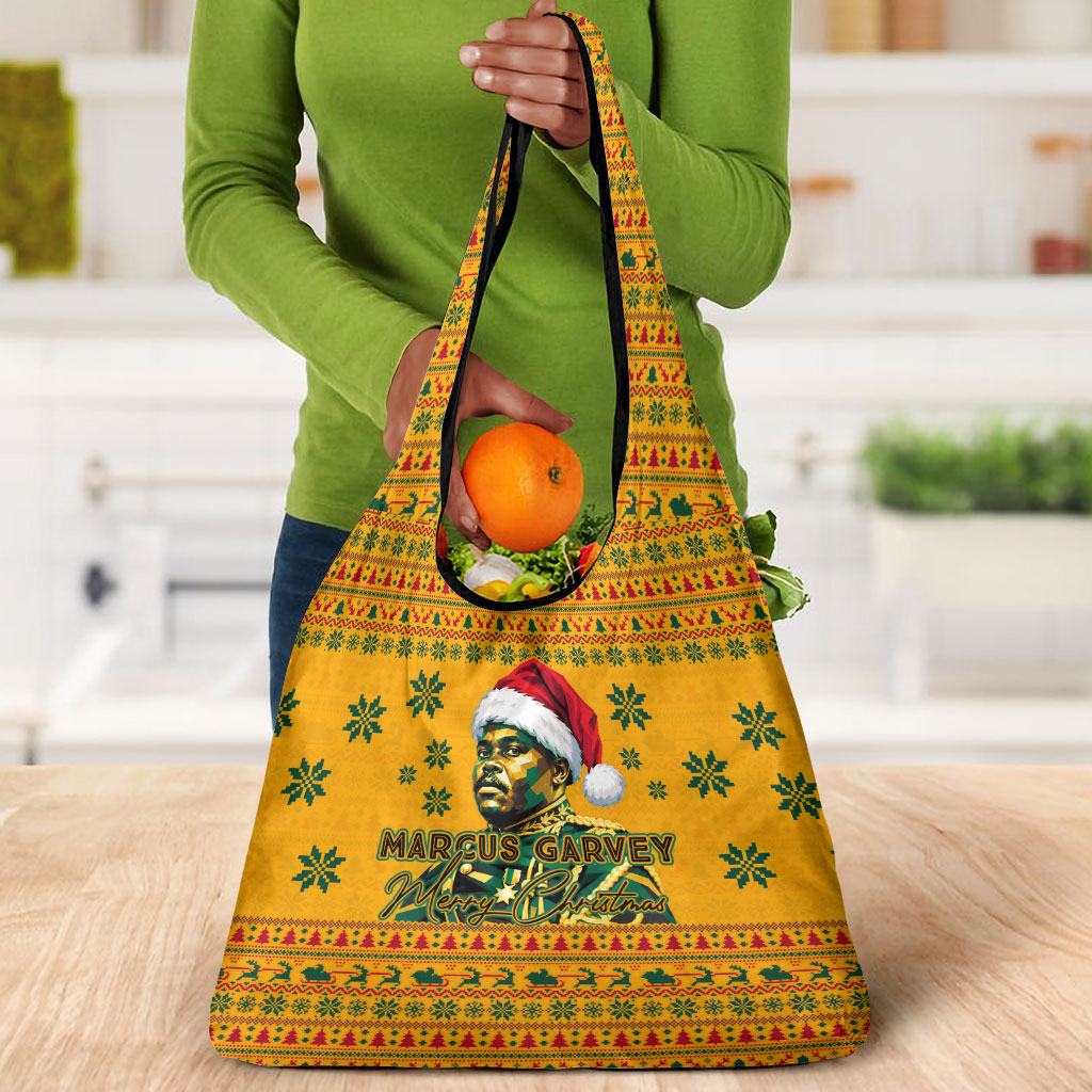 Marcus Garvey Christmas Grocery Bag Inspirational History Quote Ugly Knitted Pattern Festive