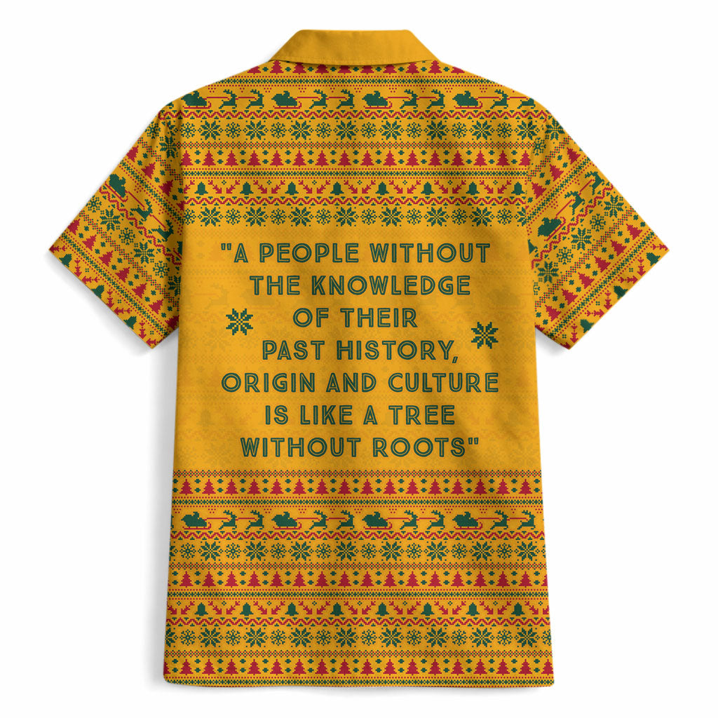 Marcus Garvey Christmas Hawaiian Shirt Inspirational History Quote Ugly Knitted Pattern Festive