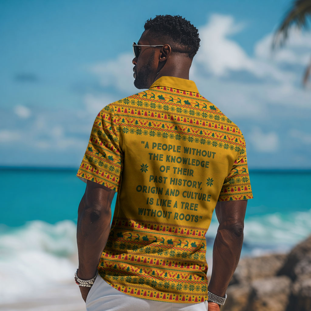 Marcus Garvey Christmas Hawaiian Shirt Inspirational History Quote Ugly Knitted Pattern Festive