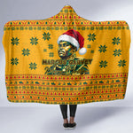 Marcus Garvey Christmas Hooded Blanket Inspirational History Quote Ugly Knitted Pattern Festive