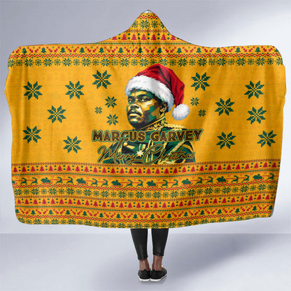 Marcus Garvey Christmas Hooded Blanket Inspirational History Quote Ugly Knitted Pattern Festive