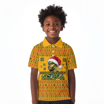 Marcus Garvey Christmas Kid Polo Shirt Inspirational History Quote Ugly Knitted Pattern Festive