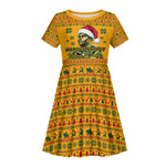 Marcus Garvey Christmas Kid Short Sleeve Dress Inspirational History Quote Ugly Knitted Pattern Festive