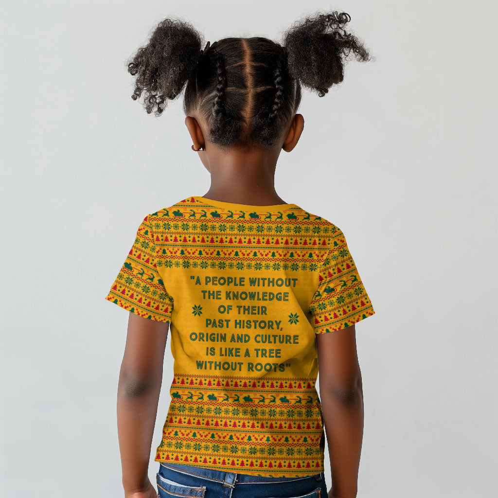 Marcus Garvey Christmas Kid T shirt Inspirational History Quote Ugly Knitted Pattern Festive