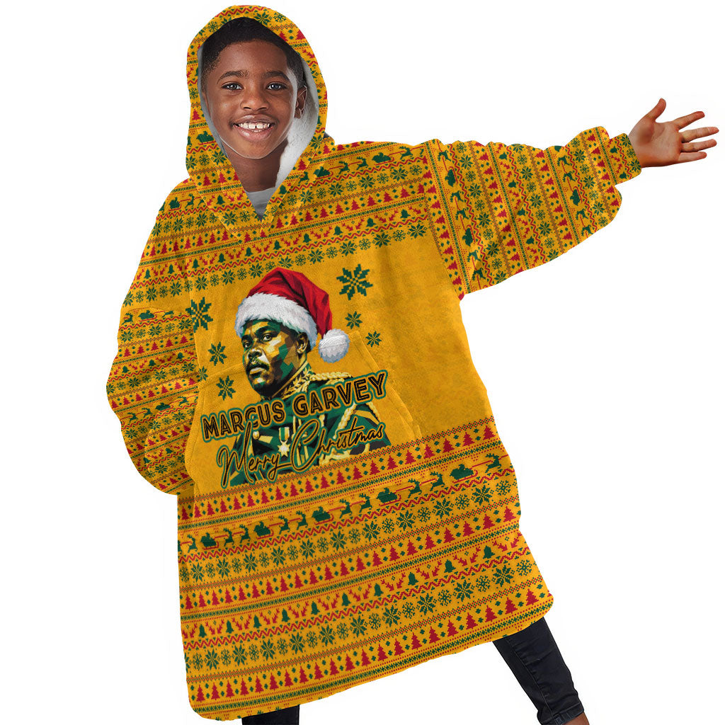 Marcus Garvey Christmas Kid Wearable Blanket Hoodie Inspirational History Quote Ugly Knitted Pattern Festive