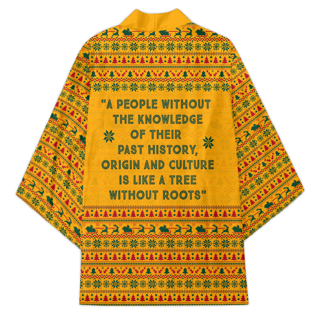 Marcus Garvey Christmas Kimono Inspirational History Quote Ugly Knitted Pattern Festive
