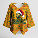 Marcus Garvey Christmas Kimono Sleeve Blouse Inspirational History Quote Ugly Knitted Pattern Festive