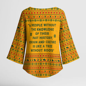 Marcus Garvey Christmas Kimono Sleeve Blouse Inspirational History Quote Ugly Knitted Pattern Festive