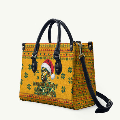 Marcus Garvey Christmas Leather Bag Inspirational History Quote Ugly Knitted Pattern Festive
