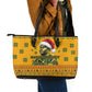 Marcus Garvey Christmas Leather Tote Bag Inspirational History Quote Ugly Knitted Pattern Festive