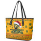 Marcus Garvey Christmas Leather Tote Bag Inspirational History Quote Ugly Knitted Pattern Festive