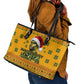 Marcus Garvey Christmas Leather Tote Bag Inspirational History Quote Ugly Knitted Pattern Festive