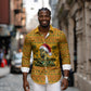 Marcus Garvey Christmas Long Sleeve Button Shirt Inspirational History Quote Ugly Knitted Pattern Festive