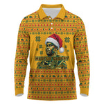 Marcus Garvey Christmas Long Sleeve Polo Shirt Inspirational History Quote Ugly Knitted Pattern Festive