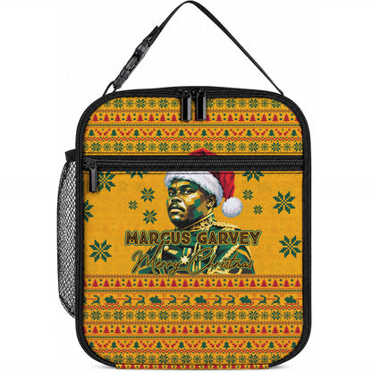 Marcus Garvey Christmas Lunch Bag Inspirational History Quote Ugly Knitted Pattern Festive