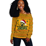 Marcus Garvey Christmas Off Shoulder Sweater Inspirational History Quote Ugly Knitted Pattern Festive