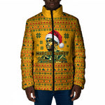 Marcus Garvey Christmas Padded Jacket Inspirational History Quote Ugly Knitted Pattern Festive